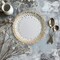 8 Ct. White with Gold Foil Dots Paper Dessert Plates Elegant Wedding Party Tableware 7"